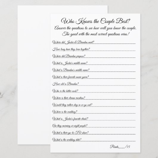 誰が夫婦を知って最高のる? (正面/裏面)