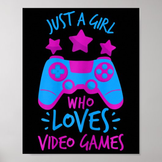 誰が女の子WomeのためのビデオゲームのゲームTシャツを愛する ポスター (正面)
