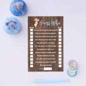 誰が小さなカウボーイ赤ちゃんシャワーゲームカードを推測 チラシ (シングル)