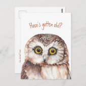 誰が年をとったの？ 面白い誕生日賢いフクロウユーモア ポストカード (正面/裏面)