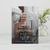 誰が引退すると思う？女性の写真招待状 招待状 (スタンド正面)