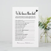 誰が彼らを知っている最高のブライダルシャワーゲーム (スタンド正面)