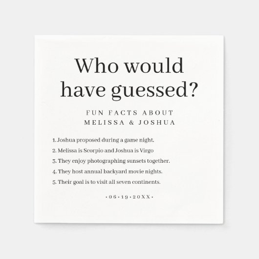 誰が思い当てた結婚か スタンダードカクテルナプキン (正面)