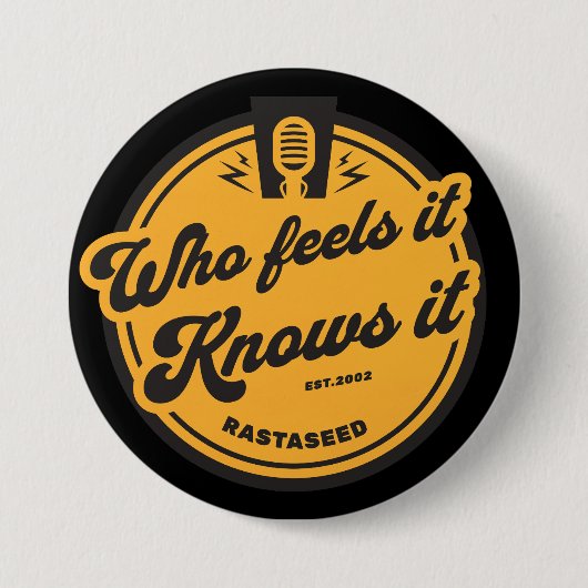 誰が感じそれを知っている 缶バッジ (正面)