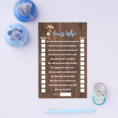 誰が推測する小さなオウムカウボーイベビーシャワーゲームカード チラシ (シングル)