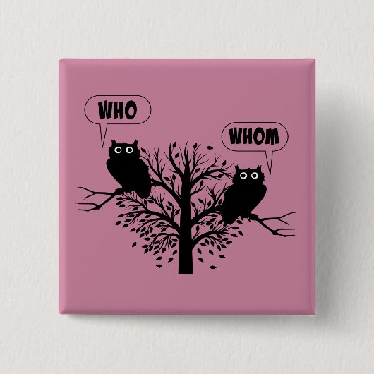 誰が文法で英語のスタイル 缶バッジ (正面)