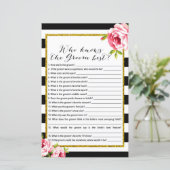 誰が新郎を知っ最高のている – ブライダルシャワーゲーム (スタンド正面)