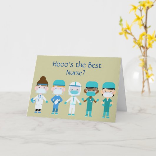 誰が最高のナースだおもしろい カード (黄色い花)