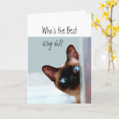 誰が最高の69歳? 猫子猫ユーモア カード (黄色い花)