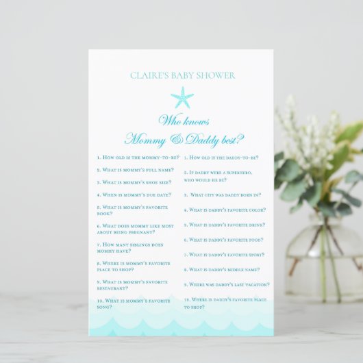 誰が母とパパを知っている – 赤ちゃんシャワーゲーム (スタンド正面)