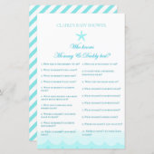 誰が母とパパを知っている – 赤ちゃんシャワーゲーム (正面/裏面)