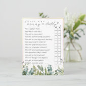 誰が母またはパパのベビーアニマルベビーシャワーゲームを推測 エンクロージャーカード (スタンド正面)