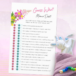 誰が母またはパパワイルドフラワー赤ちゃんシャワーゲームを推測