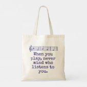 誰が気にかけない場合 – 音楽引用文 トートバッグ (裏面)