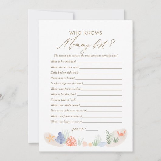 誰が海のゲームの中最高のでモーミピンクを知っている 招待状 (正面)