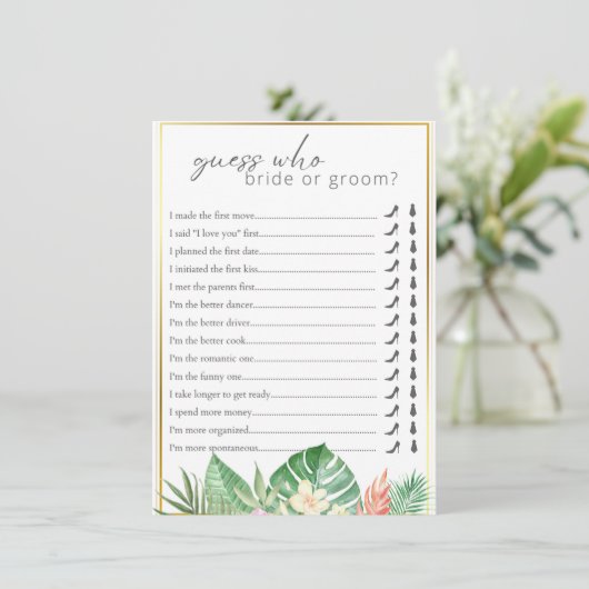 誰が熱帯ブライダルシャワーゲームと言ったか推測 エンクロージャーカード (スタンド正面)