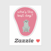 誰が犬かわい最高のイラストレーションさくらんぼピンク シール (シート)