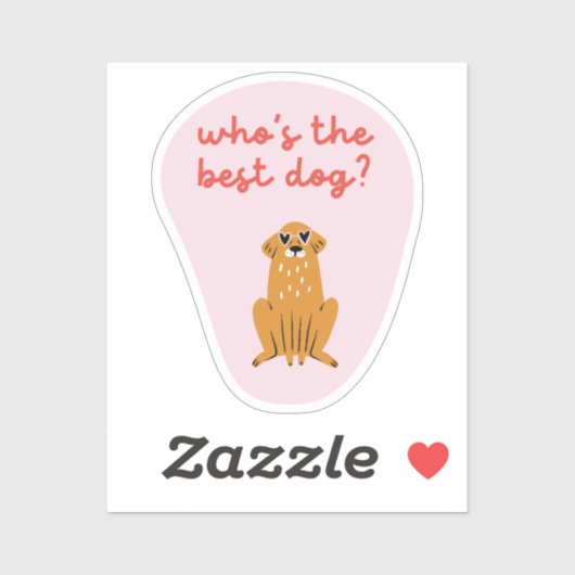 誰が犬かわい最高の犬のステッカーピンク シール (シート)
