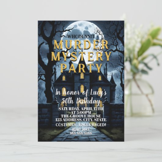 誰が犯人かわからない殺人ミステリー探偵未解決事件パーティー 招待状 (スタンド正面)