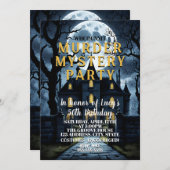 誰が犯人かわからない殺人ミステリー探偵未解決事件パーティー 招待状 (正面/裏面)