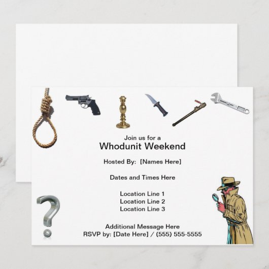 誰が犯人か週末の招待状 招待状 (正面/裏面)