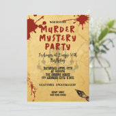 誰が犯人？殺人ミステリーの血まみれパーティー 40歳 50歳 60歳 招待状 (スタンド正面)