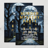 誰が犯人？殺人ミステリー探偵未解決事件パーティー 招待状 (正面/裏面)