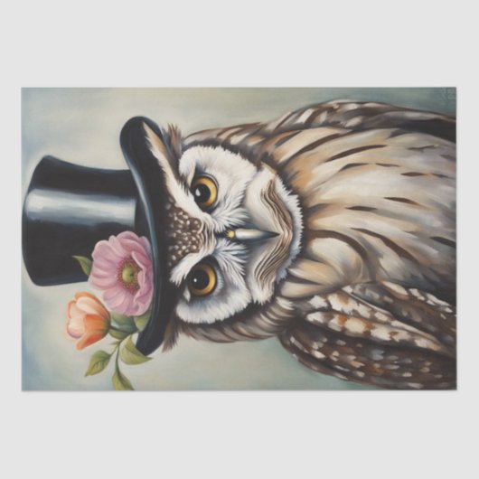 誰が着て最高のる?トップハットデカップフクロウ 薄葉紙 (正面)