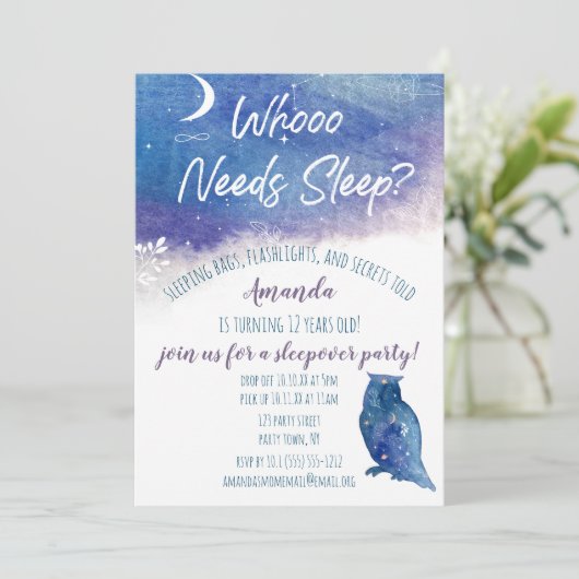 誰が睡眠夜のフクロウの睡眠を必要とする 招待状 (スタンド正面)