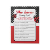 誰が知っているダディ最高のラディバグ赤んだシャワーゲームパック ノートパッド (回転)