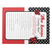 誰が知っているダディ最高のラディバグ赤んだシャワーゲームパック ノートパッド (正面)