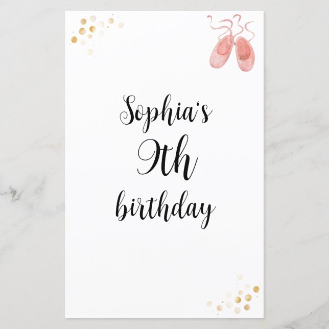 誰が知っている誕生日の女の最高の子ゲーム – Ballerina (裏面)