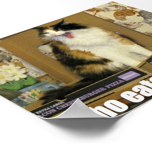 誰が私のピザを食べた？キャッおもしろいトミーム ポスター (角)