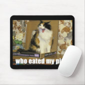 誰が私のピザを食べた？絶叫する猫 マウスパッド (マウス)