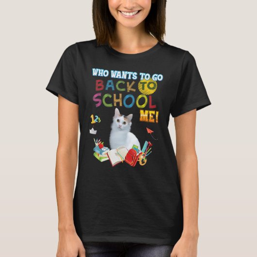 誰が私のボブテールCa学校に戻日本のりたい Tシャツ (正面)
