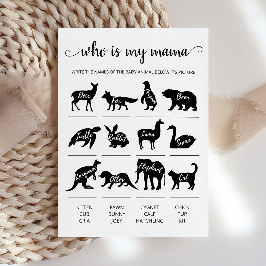 誰が私のママのゲームベビーシャワーパーティーカード 招待状