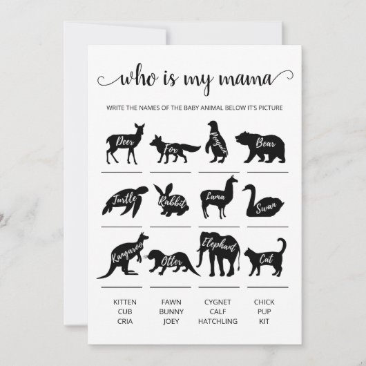 誰が私のママのゲームベビーシャワーパーティーカード 招待状 (正面)