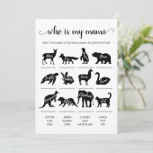 誰が私のママのゲームベビーシャワーパーティーカード 招待状 (スタンド正面)
