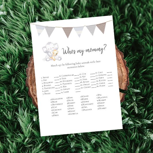 誰が私のママのゲームベビー象カード プログラム