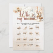 誰が私のママの赤ちゃんシャワーのゲームかわいいクマ 招待状 (正面)