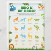誰が私のママ赤ちゃんシャワーのゲーム[動物のテーマ] レターヘッド (正面/裏面)