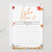 誰が私の赤ちゃんシャワーのゲーム小さなカボチャ 招待状 (正面)