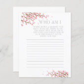 誰が私はメモリ推測ブライダルシャワーゲームカード (正面/裏面)