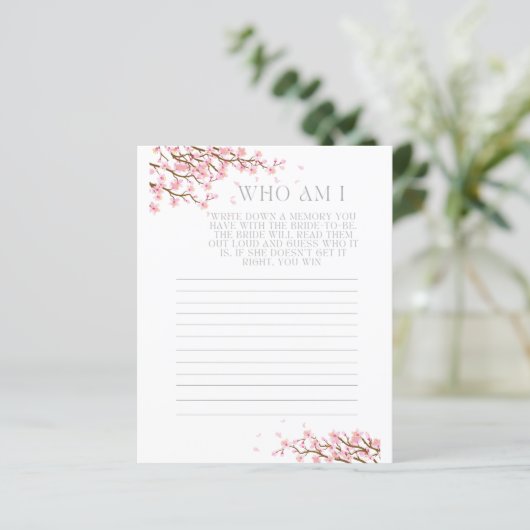 誰が私はメモリ推測ブライダルシャワーゲームカード (スタンド正面)