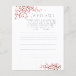 誰が私はメモリ推測ブライダルシャワーゲームカード