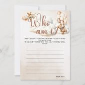 誰が私は赤ちゃんシャワーのゲームかわいいクマ 招待状 (正面)