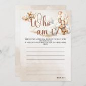 誰が私は赤ちゃんシャワーのゲームかわいいクマ 招待状 (正面/裏面)