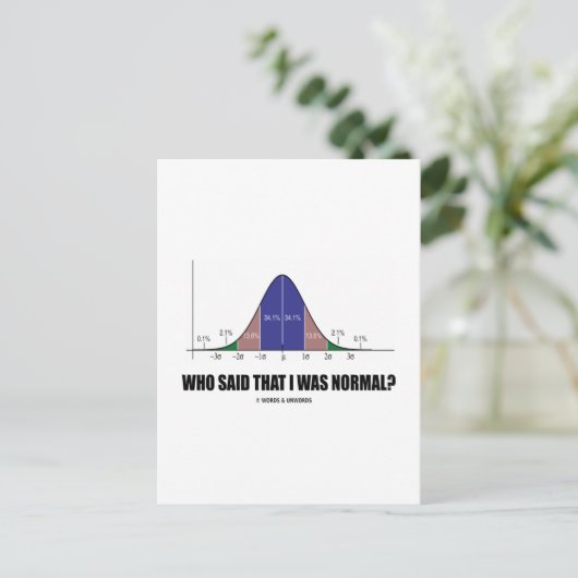 誰が私を正常だと言った？（統計ユーモア） ポストカード (スタンド正面)