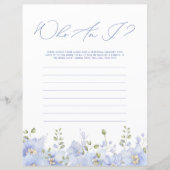 誰が私ダスティブルーフローラブライダルシャワーゲーム (正面)