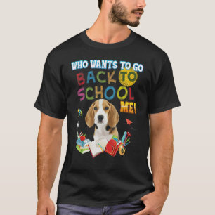 誰が私ビーグル犬の子供のスタッドを学校に戻りたい Tシャツ